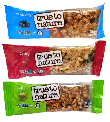 True to Nature Bars x 18 (Blueberry x 6, Cherry x 6 & Apple x 6)